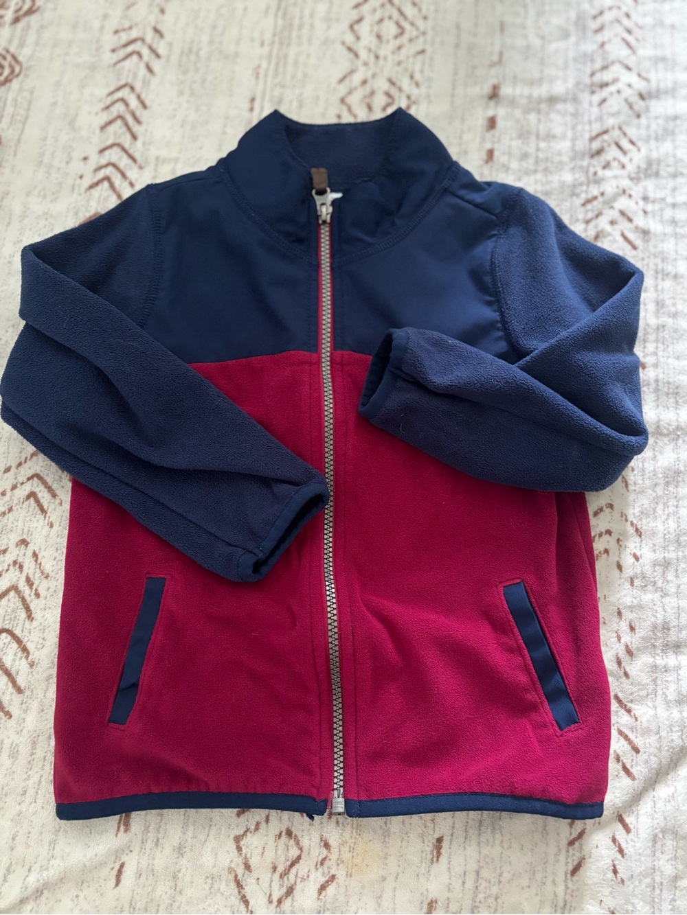 Boys’ Carter’s Navy/Burgundy Fleece Zip Jacket NWOT